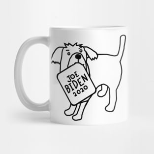 Cute Dog with Joe Biden 2020 Sign Outline Mug